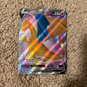 Pokemon Charizard V Holographic Orange Blue Purple